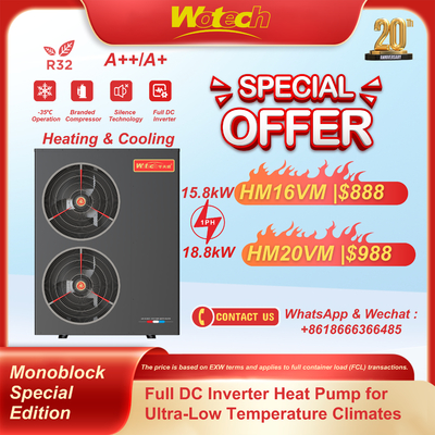 Ưu đãi đặc biệt R32 Monoblock Phiên bản đặc biệt bơm nhiệt cho sưởi ấm & làm mát